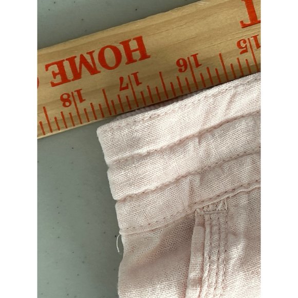 Per Se Pull-On Capri Pants Women L Drawstring Peach Linen Blend Cropped Classic - Picture 4 of 8